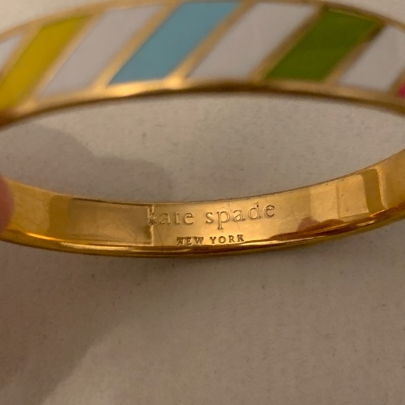 Kate Spade Bracelet gold & striped Come Up Smiling - Picture 2 of 3